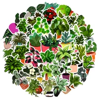103050pcs green potted plant stickers aesthetic diy scrapbooking laptop label diary stationery album waterproof stickers toys