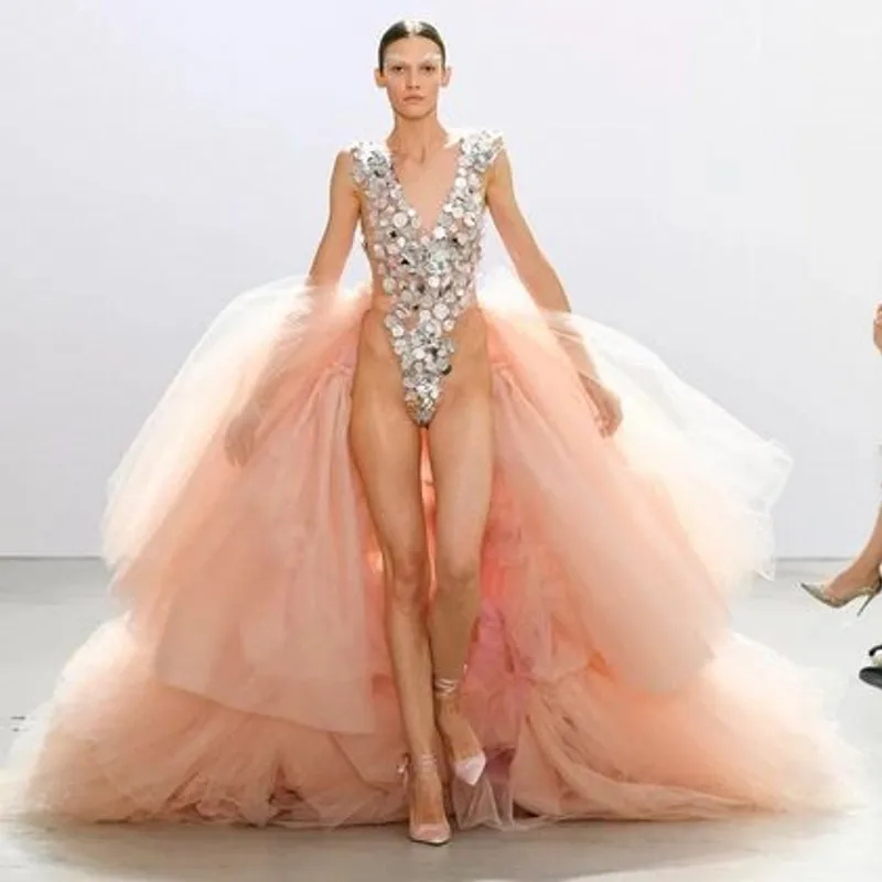 Потрясающая пышная Тюлевая пачка со съемным шлейфом свадебные тюлевые юбки с