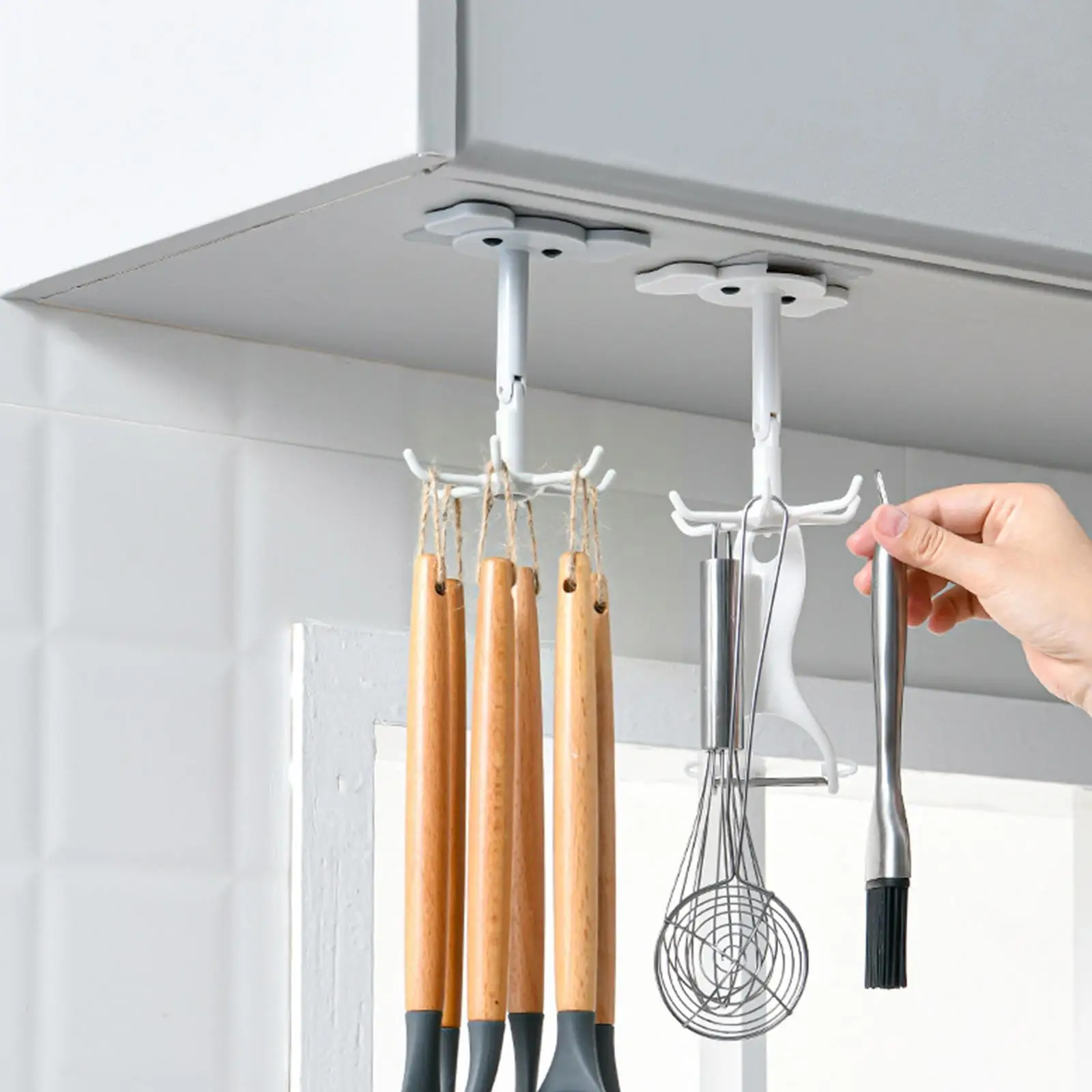 

Kitchen Hook Multi-Purpose Hook Rotatable Rack For Organizer And Storage Accessories Home Kitchen Gadgets Wall Mounted Key R2A3