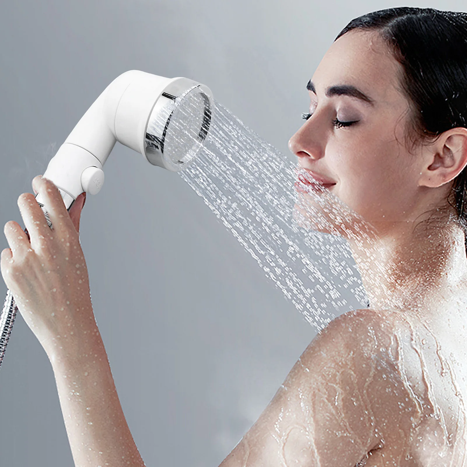 

Bathroom Pressurized Water Stop Shower Head Shampoo Bed Hair Salon Barber Shop Faucet Three Mode Nozzle Household Accessories