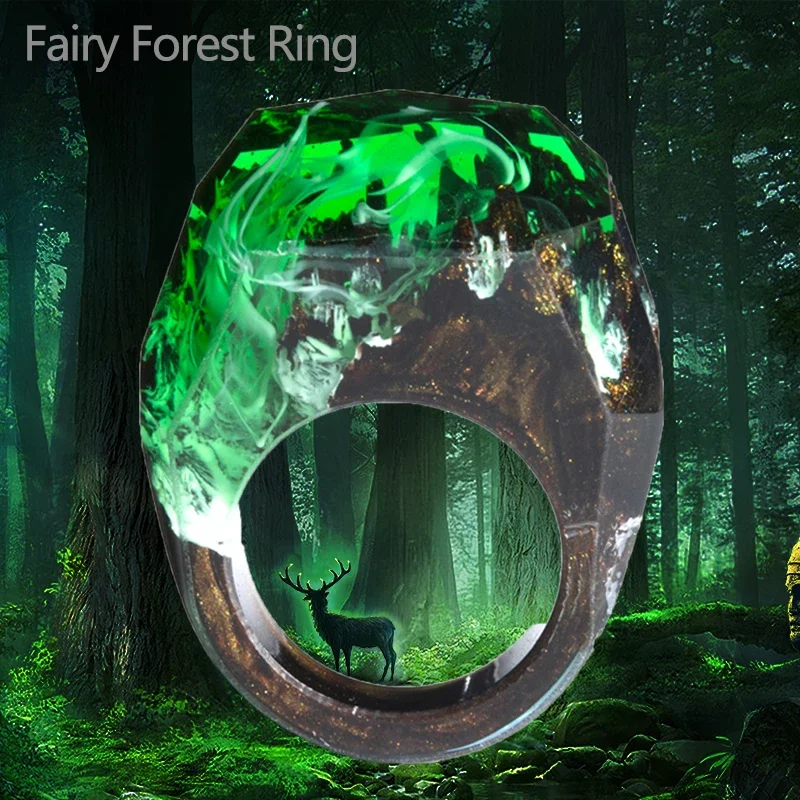 Деревянное кольцо из смолы Souleather для женщин