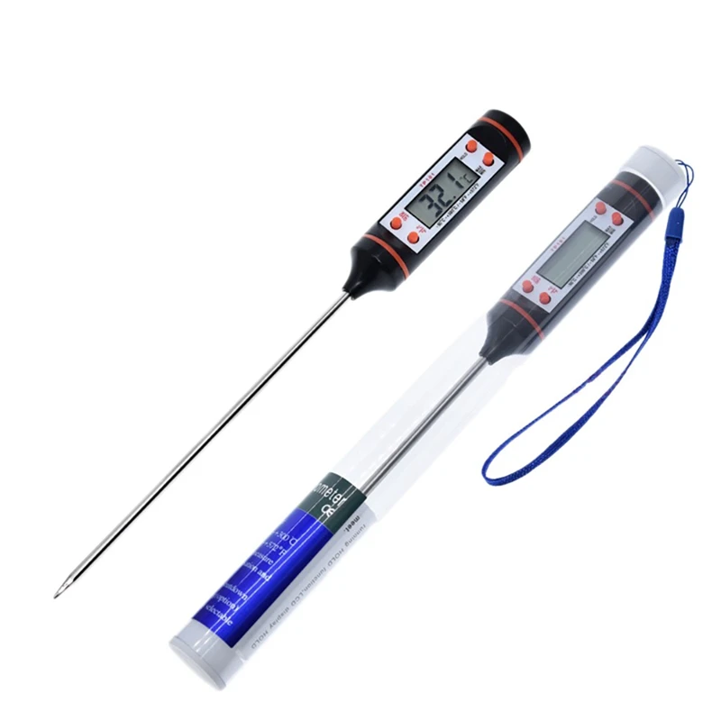 

Meat Thermometer with Stainless Steel Probe LCD Screen for Meat Digital Cooking Thermometer Oil Deep Fry Kitchen BBQ
