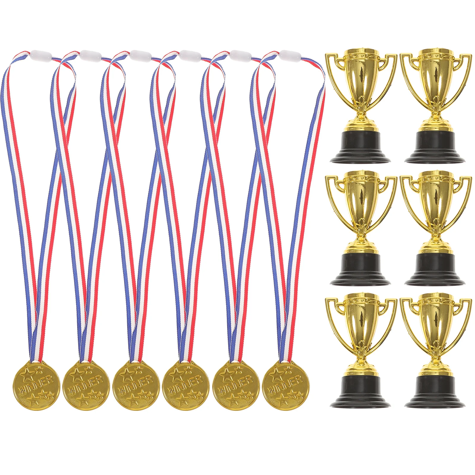 

12 Pcs Baseball Party Supplies Children Parties Trophy Kids Winner Medal Football Toys Award Soccer Trophies Sports Game Small