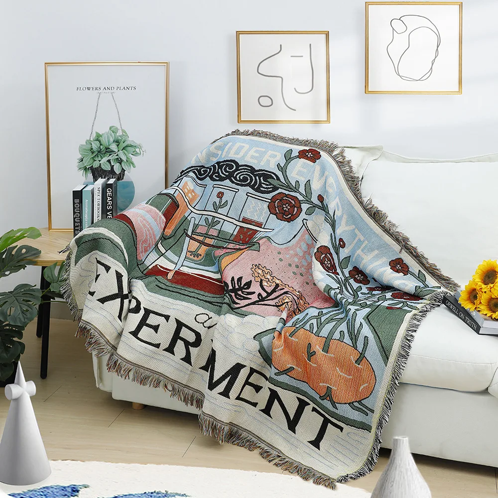 

Travel Boho Style Hawaii Casual Blankets For Sofa Cover Towel Nap Blanket With Tassels Tablecloth Tapestry Home Bed Decor