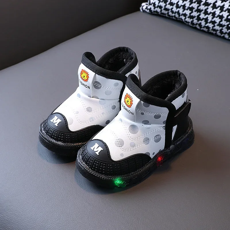 Детская обувь дизайнерские зимние ботинки на мягкой подошве теплые хлопковые