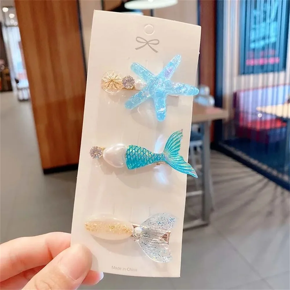 

Baby Girl Hair Pin 2022 New Fashion Hair Accessories Children Dream Mermaid Starfish Cute Hairpin for Little Girl Broken Hairpin