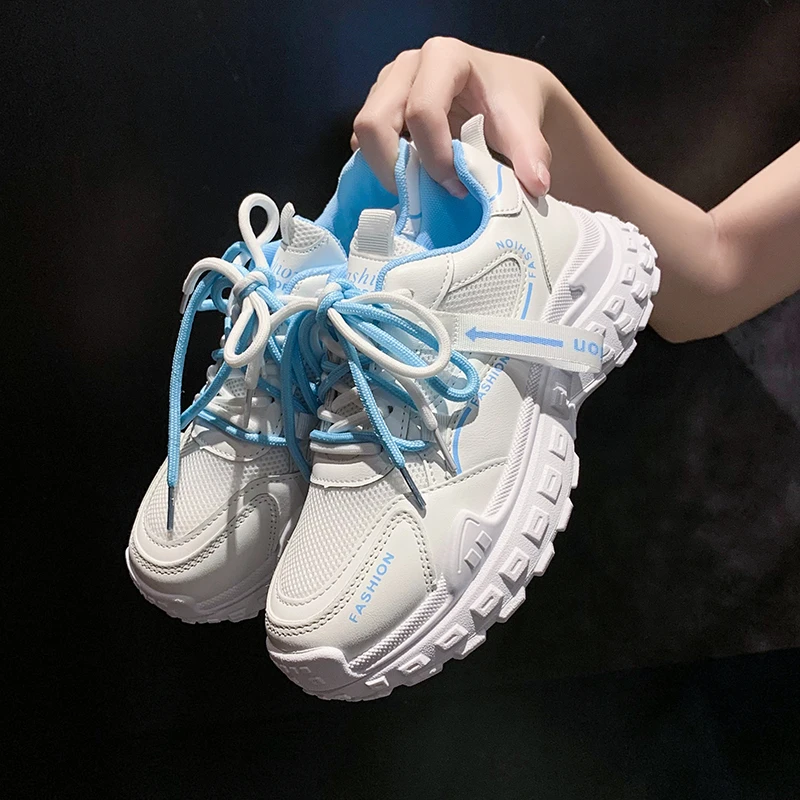 

Sneakers Women's Vulcanized Shoes 2022 Fashion Breath Thick Sole Ladies Trainers Platform Women Chunky Sneakers Basket Femme