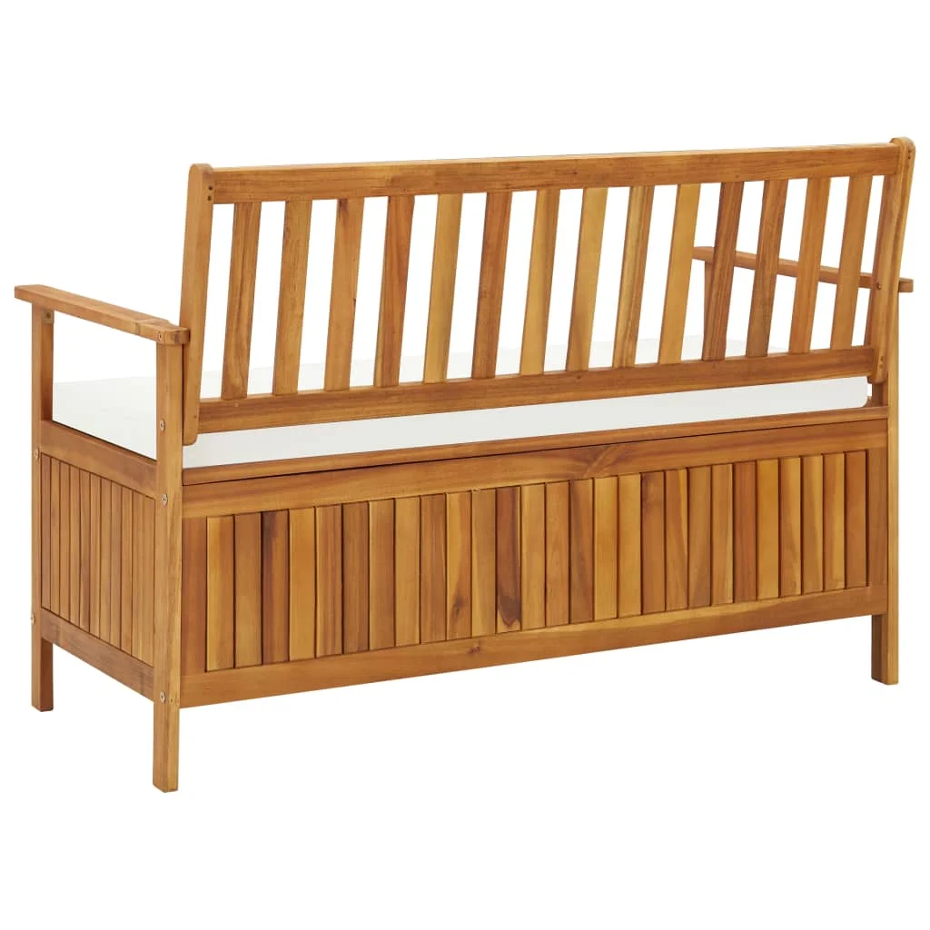 

Patio Outdoor Bench Deck Outside Garden Furniture Balcony Lounge Home Decor Storage Benches Solid Acacia Wood 47.2"x24.8"x33.1"
