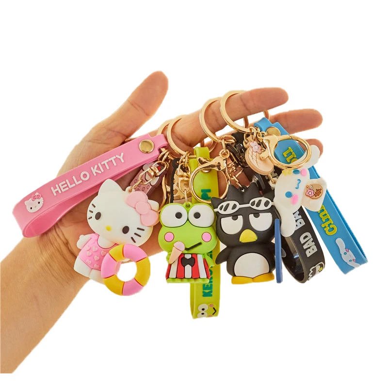 

Sanrioed аниме серия мультфильм брелок Kawaii Cinnamoroll Kitty Keroppi Purin Dog милый брелок для ключей сумка кулон детские подарки