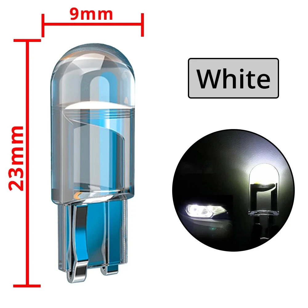 

Набор Из 10 Штук: Автомобильные Лампы T10 W5W Canbus COB 6000K, Белые, Для Чтения, Подсветки Салона, Маркерные