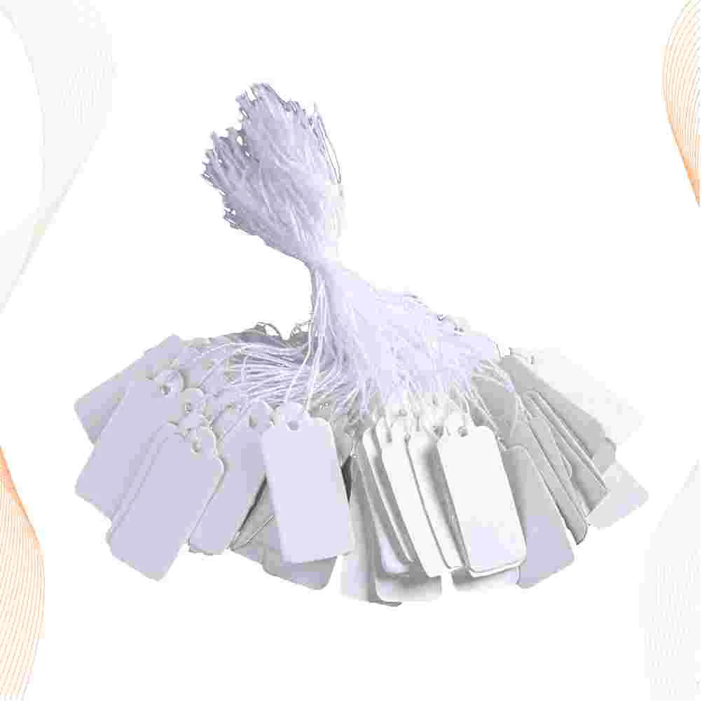 

190PCS White Marking Tags Price Tags Price Labels Display Tags with Hanging String for Product Jewelry Bottle