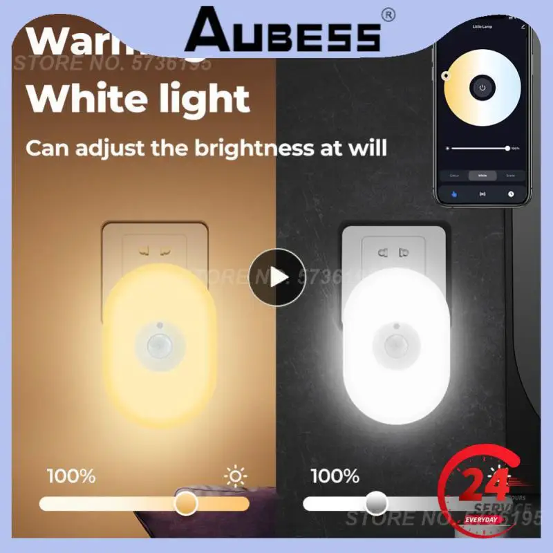 

Smart Home Wall Lamp Eu/us/uk Plug Led Night Lights Wifi Tuya Remote Control Alexia Auto Night Lamp Pir Motion Sensor App Voice