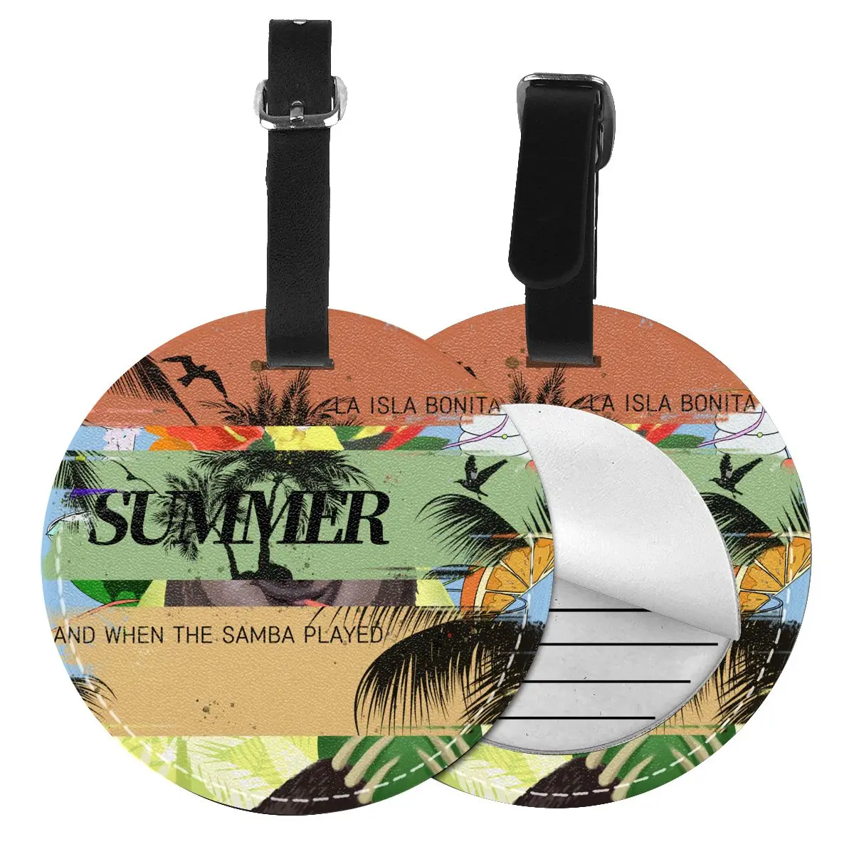 

Coconut Tree Round Luggage Tag Summer,coconut tree,coconut forest,holiday,Icon,Essential for leather tourism