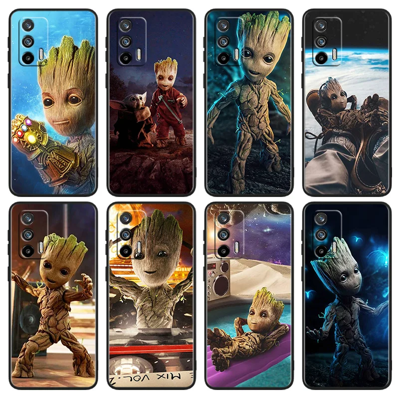 

Groot Marvel Avengers Phone Case For OPPO Realme Q5i Q5 Q3S 10 9i 8i 7i 6 5 Narzo 50i 50A 50 30 Pro Plus Black Cover
