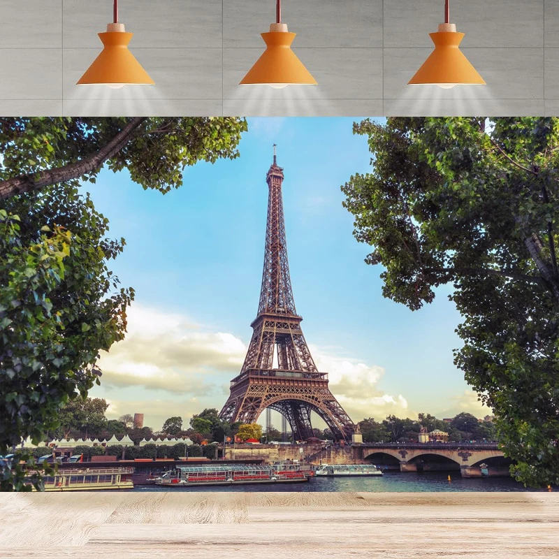 Фон для фотосъемки с изображением французской Парижской Эйфелевой башни