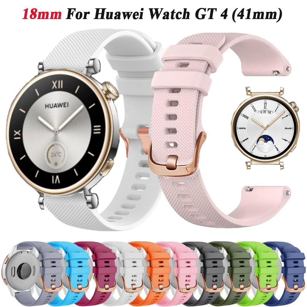 

For Huawei Watch GT 4 41mm Sport Silicone Watch Strap For Garmin Venu 3S 2S/Vivoactive 4S Wristband 18mm Band Bracelet GT4 41mm
