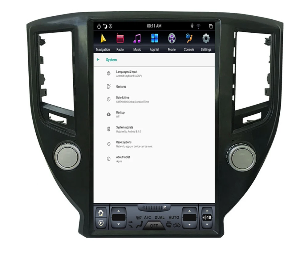 

13.6" tesla style vertical screen android 9.0 Six core Car video radio Navigation for Toyota Crown 2013-2018