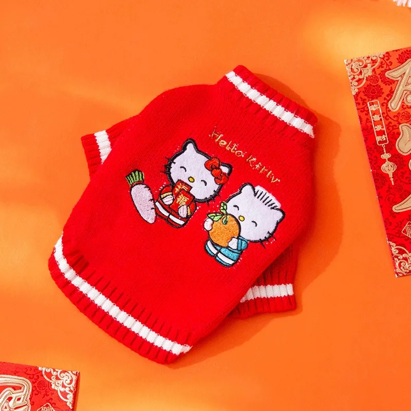 

Модный свитер Hello Cat Одежда для домашних животных мультяшная вязаная одежда для собак теплые кавайные повседневные парные осенне-зимние мод...