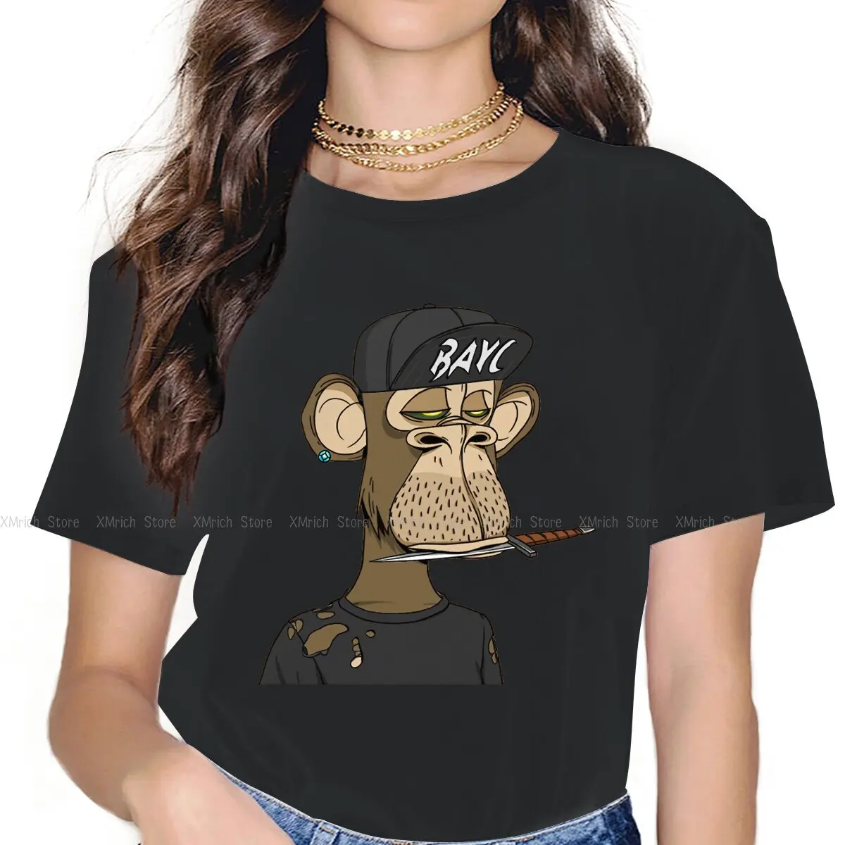

Women Bored Ape Yacht Club #8811 T Shirts NFT Non Fungible Tokens Cotton Clothes Novelty Short Sleeve Round Neck Tee Shirt