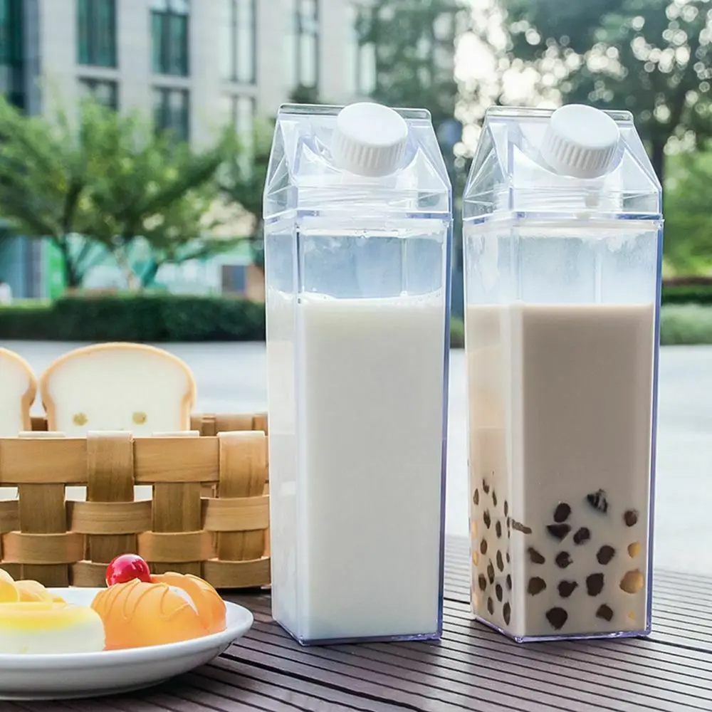 

Clear Carton Milk Box Reusable Juice Bottles for Refrigerator Outdoor Climbing Hiking Camping Travel Child-Friendly BPA FREE