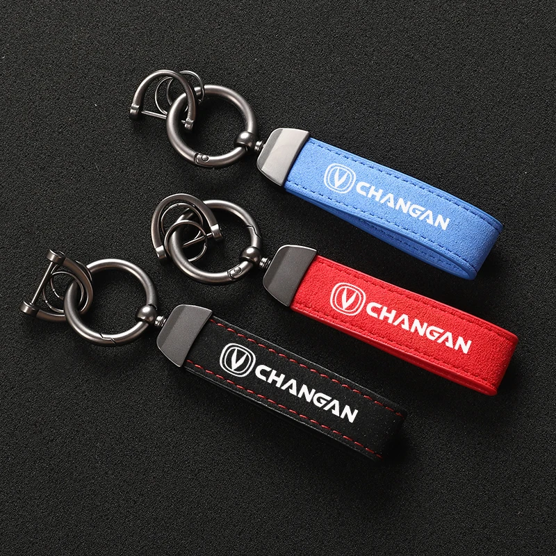 

High Quality Leather Keychain 4S custom gift KeyRings For changan CS75 PLUS CS95 CS35 alsvin CS15 CS55 Eado changan Car Organize