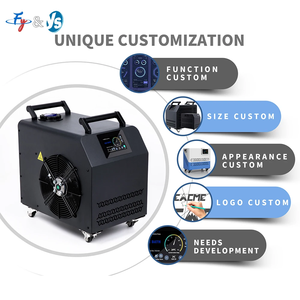 Фото OEM 1HP Охладитель для ледяной ванны с водяным охлаждением, Wi-Fi-управление, улучшенное восстановление, иммунитет, продвижение здоровья, 110 В, 220 В, для домашнего использования, с холодным подогревом №2