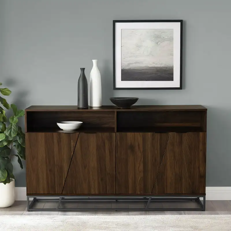 

Angled Door Dark Walnut Sideboard by
