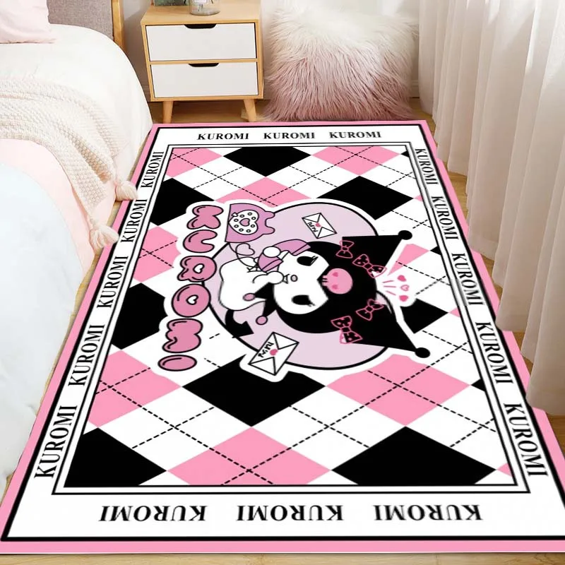 

Sanrio Footcloth My Melody Kuromi Littletwinstars Kawaii Anime Blanket Balcony Carpet Bedroom Rug Dressing Table Cushion Gift