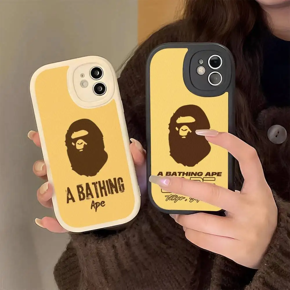 Фото Милый мультяшный чехол для телефона с обезьянкой B-Bape для iPhone 16 15 14 11 12 13 Pro Max Plus, кожаный чехол-накладка №5