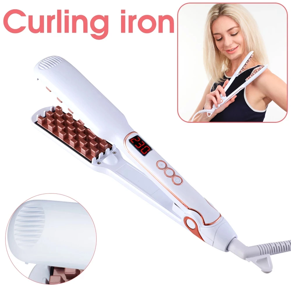 

Professional Hair Fluffy Corrugated Curler LCD Screen Hair Volumizing Styling Tool Crimper Waves Corn Hair Splint Perm Brushes