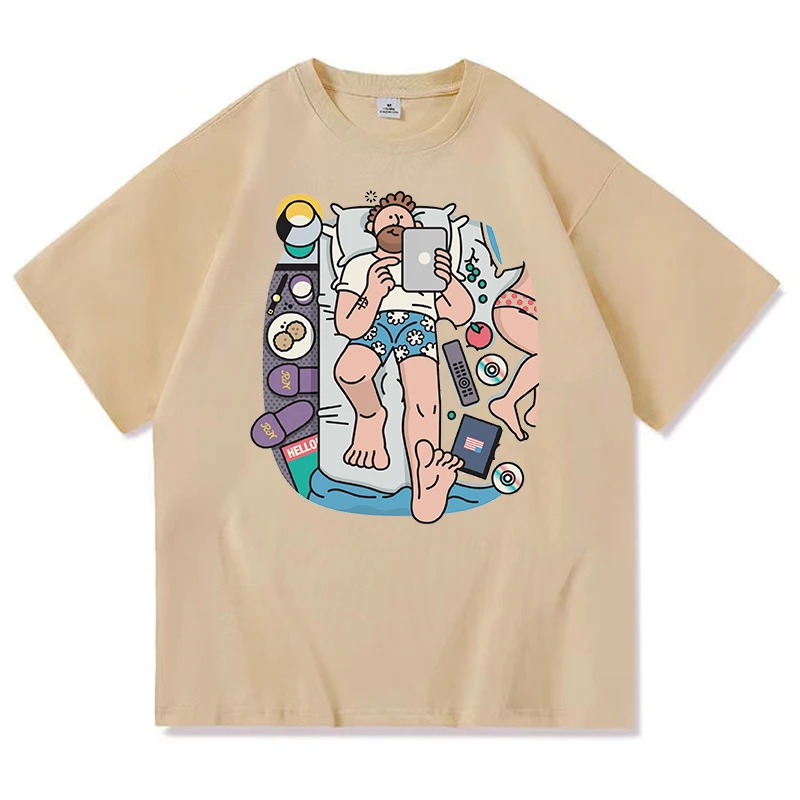 

Футболка женская хлопковая с коротким рукавом, мягкая Свободная рубашка с принтом японского аниме и спущенными плечами, с круглым вырезом, ...