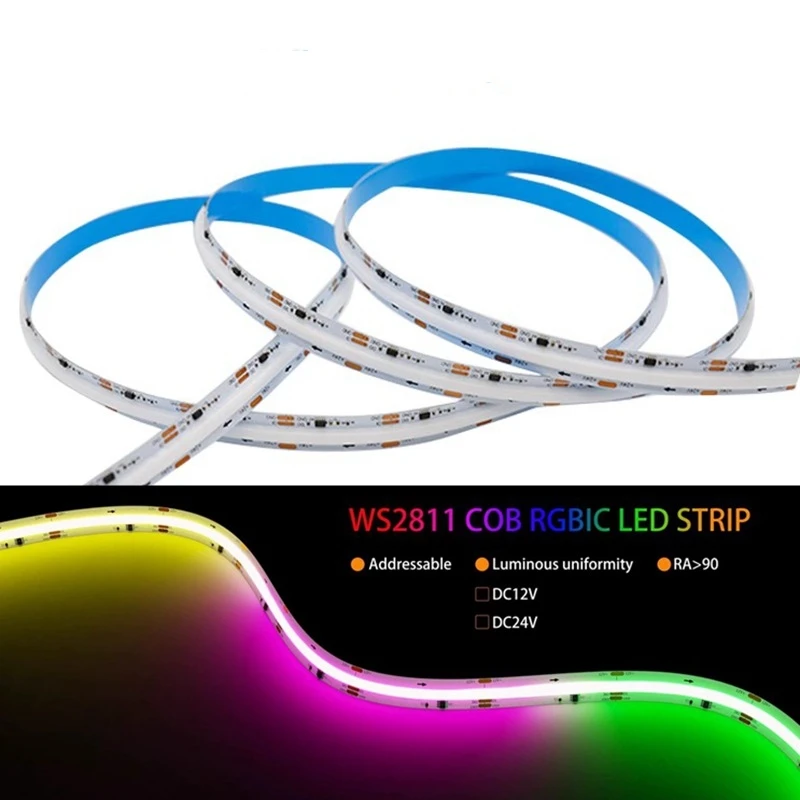 5M 16.5FT 12V 24V RGB COB светлая полоса метеора душа крытая партия свадебное