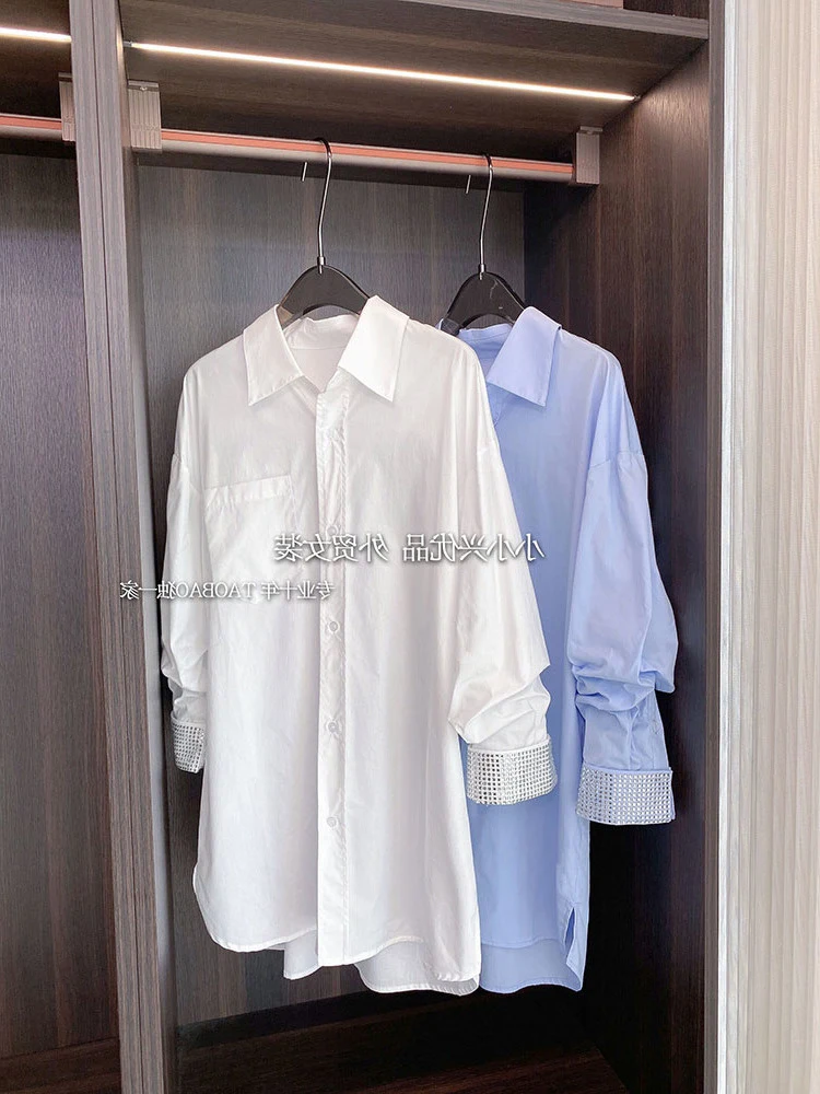 

2022 Autumn Minimalist Long Sleeve Blouse Button Up Shirt Women Korean Style Solid Oversize Shirts Loose Clothes Over-shirt Chic
