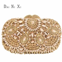 factory luxury crystal rhinestone clutch evening bag for formal party diamond purse bridal bags for ladies