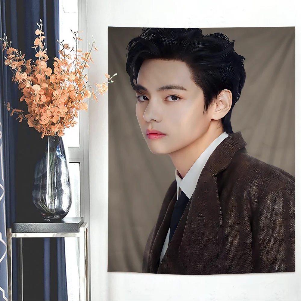 Гобелен Singer Kpop Kim Tae Hyung V гобелен в стиле аниме подвесной Таро хиппи настенная