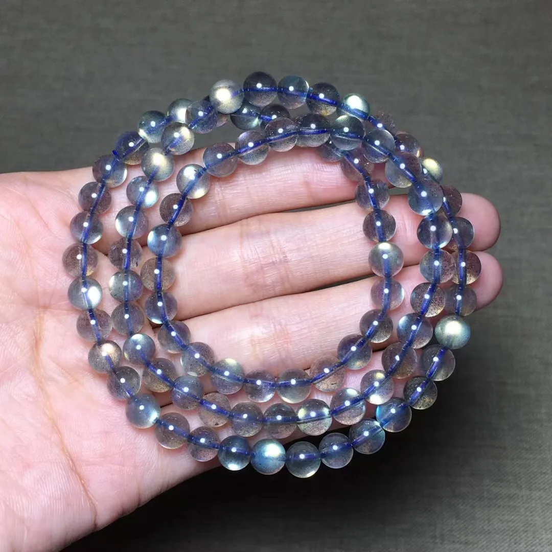 

6mm Natural Labradorite Bracelet For Women Men Healing Luck Beauty Reiki Gift Energy Crystal Stone Beads Jewelry Strands AAAAA