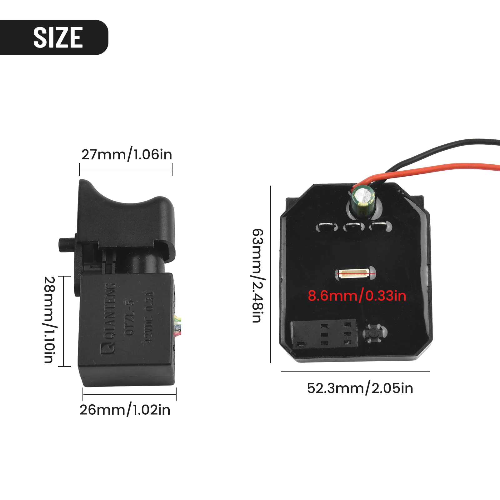 

Parts Control Board Switch Attachment Replacement Switch For 2106/161/169 For Angle Grinder Wrench 21V Brushless