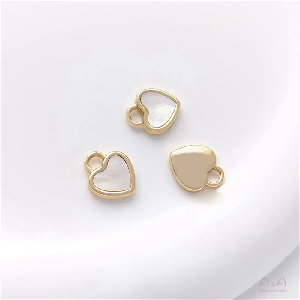 Инкрустированные натуральными ракушками для матери 14-каратное золото цвет лавы