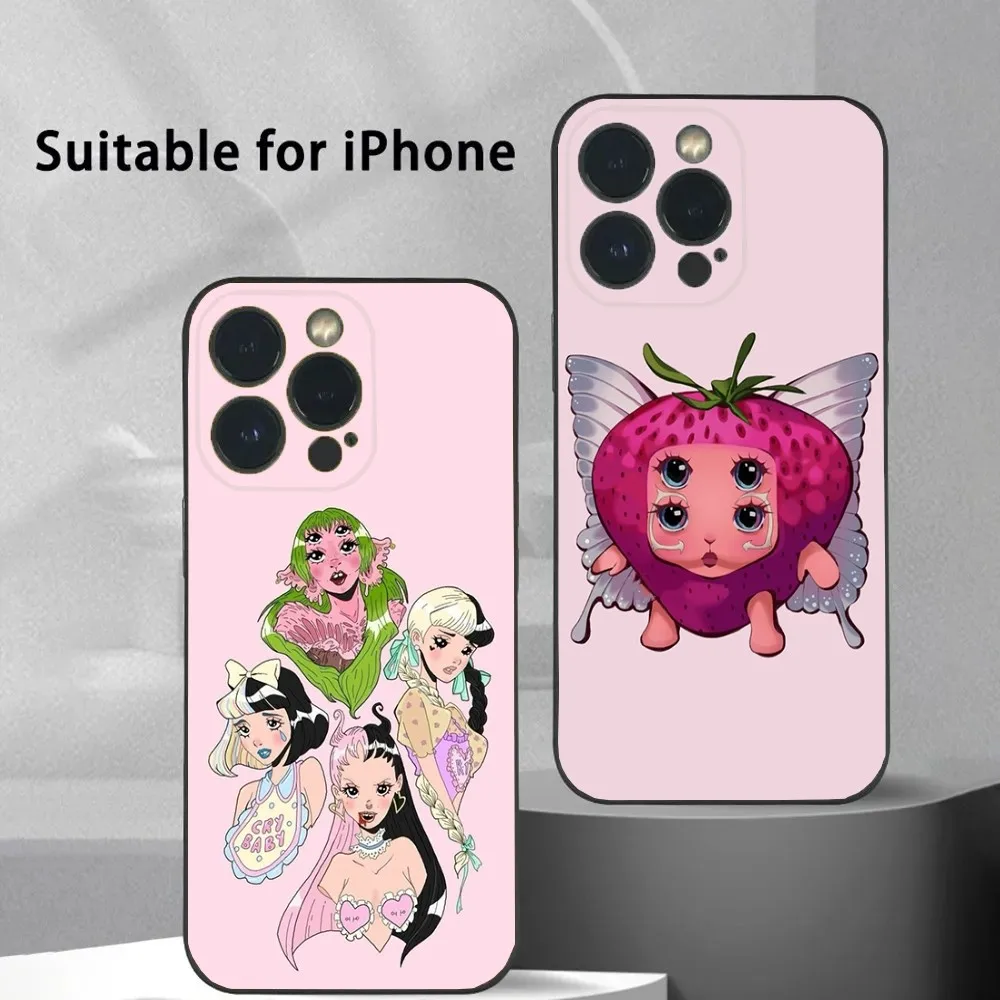 Singer M-Melanie Portals Martinez Phone Case For iPhone 16 15 14 13 12 11 Plus Pro Max XS X XR SE Mini 8 7 Soft Silicone Black