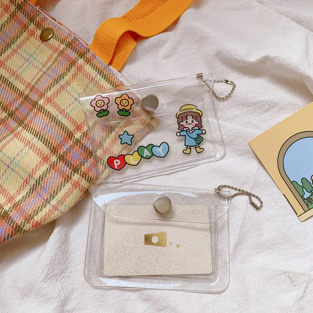 

Новинка, Женский кошелек с держателем, модный прозрачный водонепроницаемый кошелек из ПВХ для карт, портативный кошелек для Id-карт, кошелек для девушек, кошелек для монет, сумка, 1 шт.