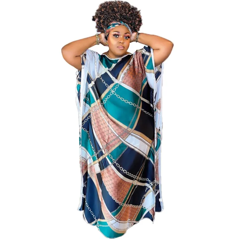 

Dashiki African Maxi Dress Women Batwing Sleeve Traditional Africa Clothing Boubou 2022 New Print Streetwear Robes African Dress