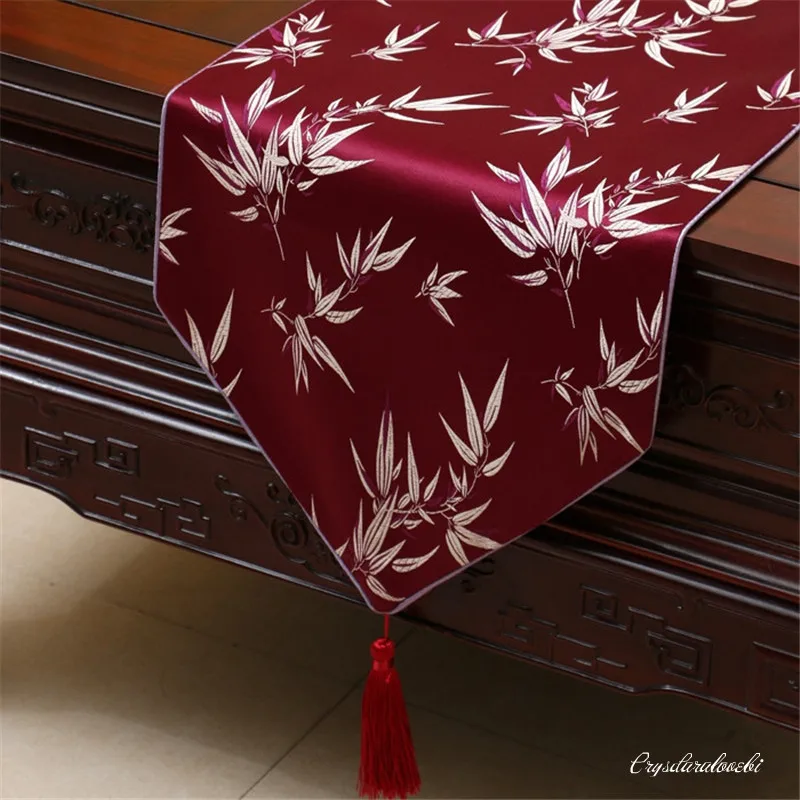 

Rural Satin Table Runner Coffee Bed Flag Tablecloth DinningTable Runners Chinese Style Porch Shoe Cabinet Home Decoration Flags