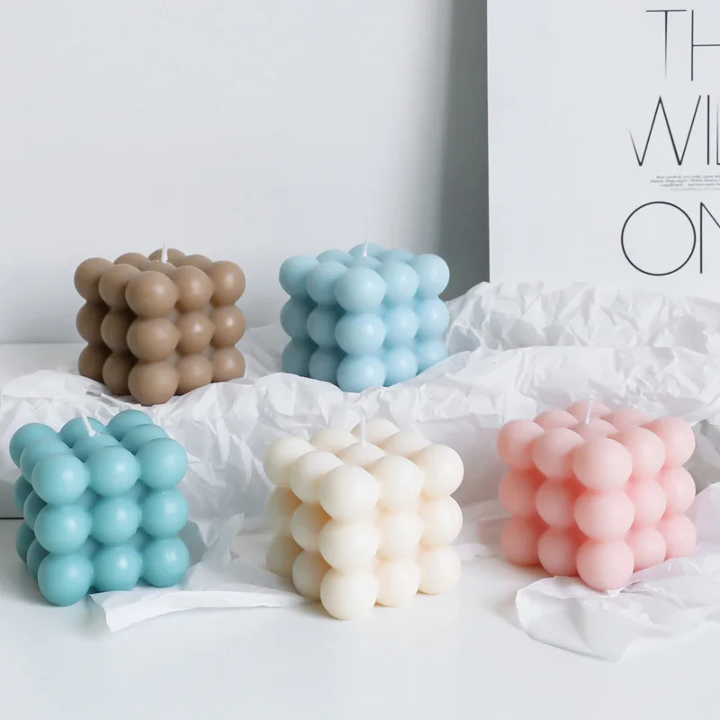 

Nordic Ins Aromatherapy Candle Creative Spherical Rubik's Cube Candle Bedroom Home Indoor Romantic Aromatherapy Gift Gift