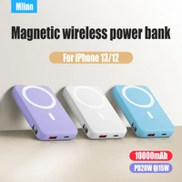 10000mah magnetic power bank wireless usb 20w fast charge portable spare battery back clip for iphone 13 12 samsung s22 magsafe