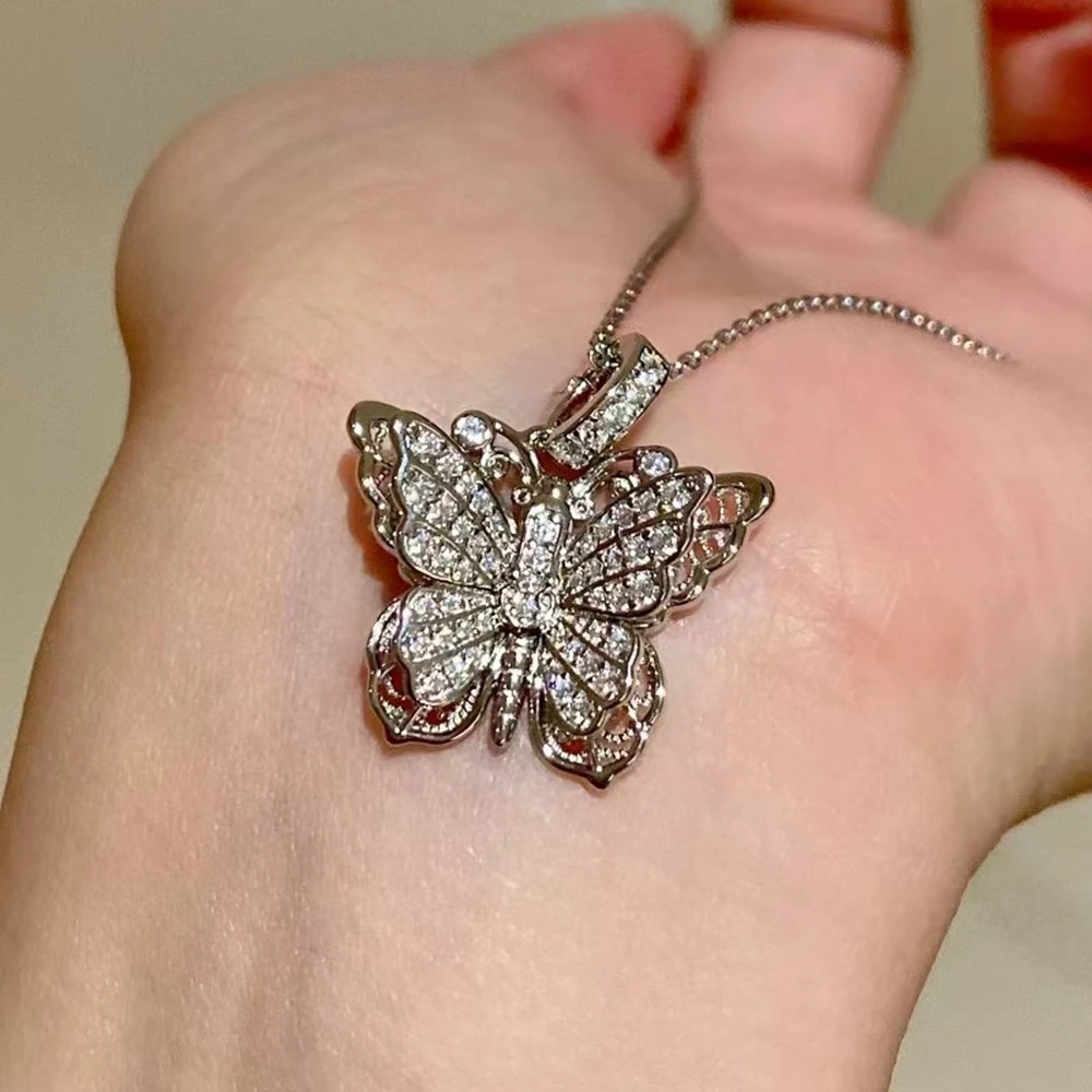 WUIHA 18-каратное позолоченное серебро 925 пробы с бабочкой лабораторный сапфир