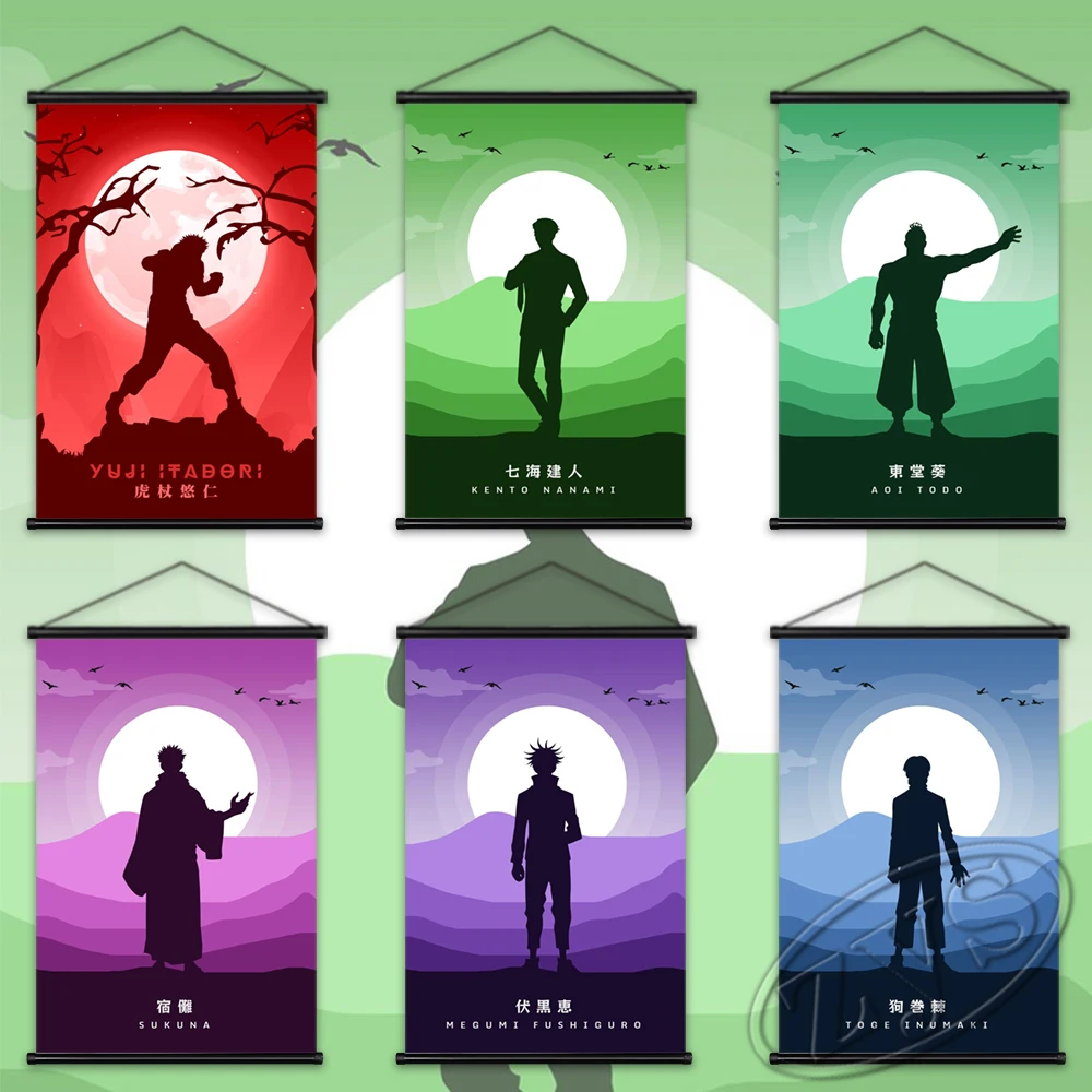 

Canvas Jujutsu Kaisen Wall Art Anime Painting Moonlight Home Decoration Abstract Poster HD Print Wall Art Picture For Room Gift