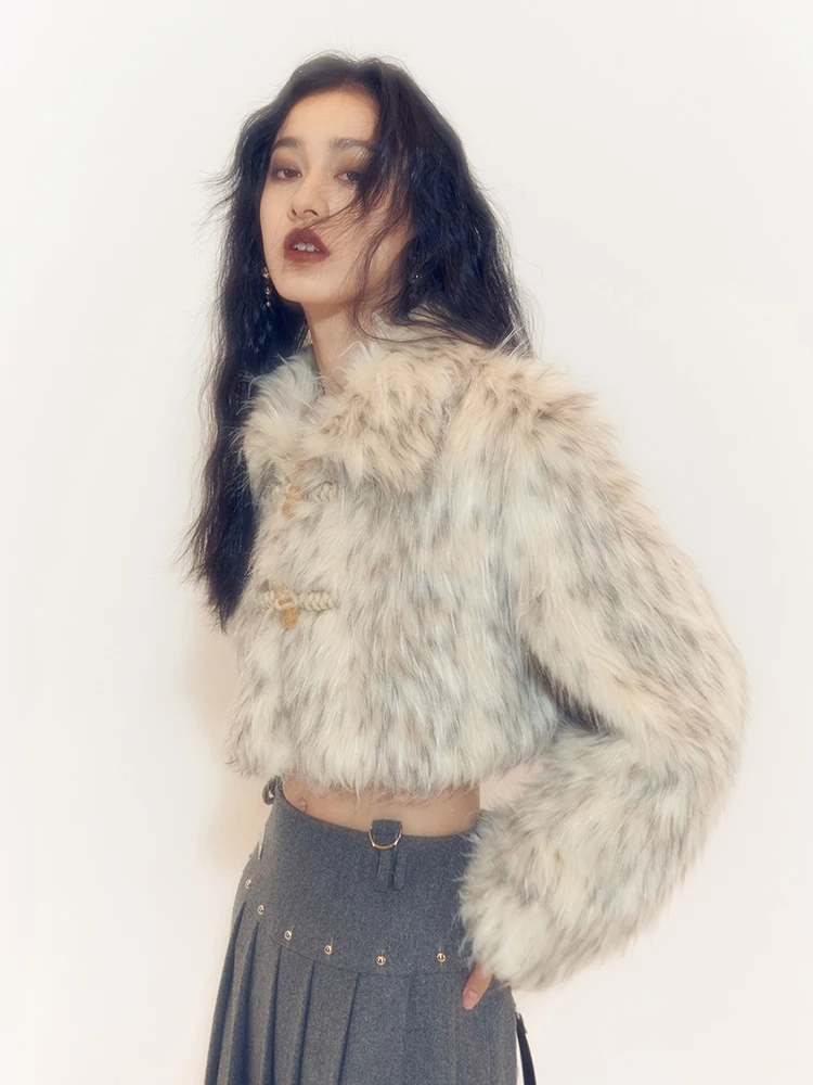 Autumn Winter Women Faux Fur Coats Fashion Short Warm Furry Coat Tops Sexy Leopard Plush Jackets for Women Cute Lapel Overcoat