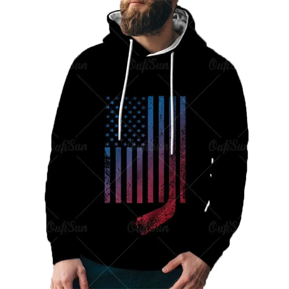

2022 New Fun Brand Design USA Flag Element 3d Hoodie Fashion Men And Women Sports Street Wear Skateboard Thin Pullover Tops
