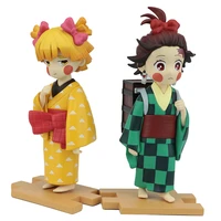 demon slayer kimetsu no yaiba anime figure action season 2 kimono tanjirou zenitsu replaceable head 13cm pvc figma children toy