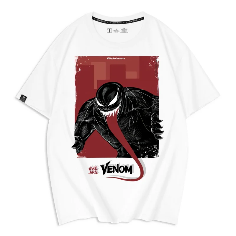 

New Marvel Merchandise Venom Avengers terror Short Sleeve T-shirt Boy Kids Drop Shoulder Children Summer Clothes